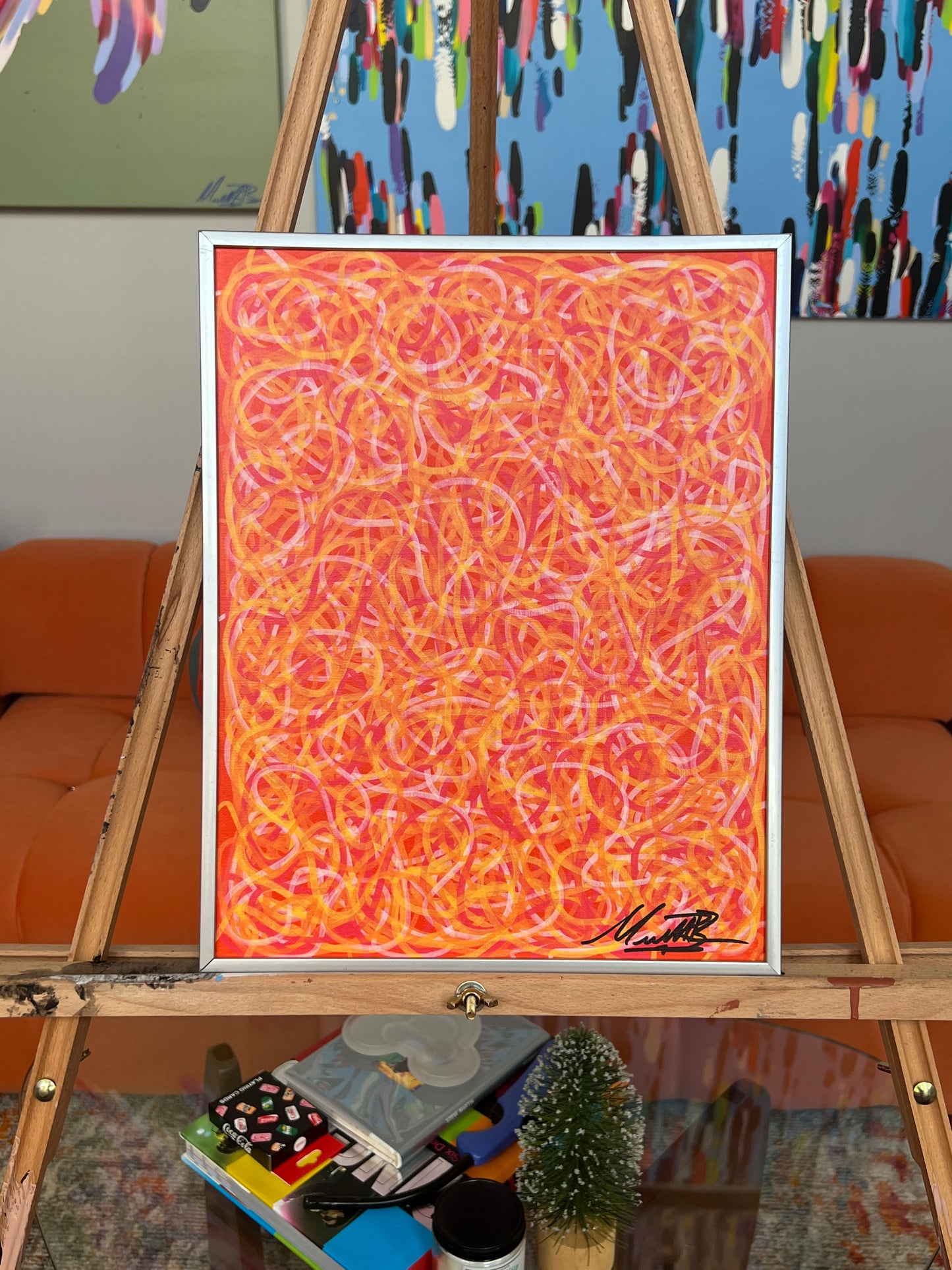 “Solar Flares” - 2024- Michael Baier - Painting - Acrylic On Canvas Board - Framed - 1/1 Original Artwork