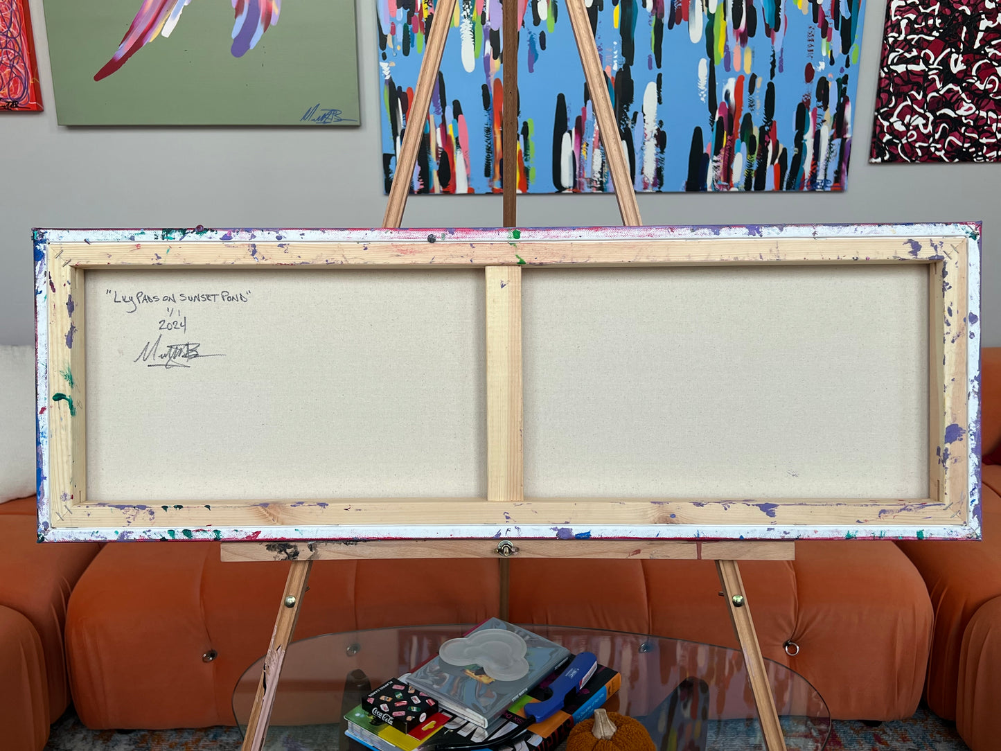 "Lily Pads On Sunset Pond” - 2024 - Michael Baier - Painting - Acrylic On Canvas - 1/1 Original Artwork