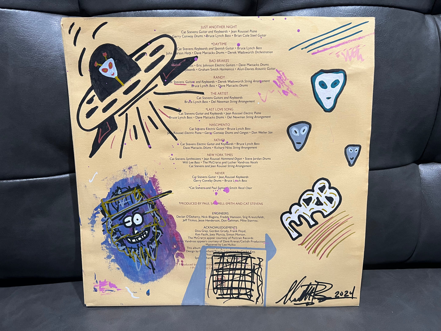 Cat Stevens - Back to Earth - Vinyl Vision - Wave 1 - Record 1 - Original 1/1 Abstract Acrylic Painting - Framed Art