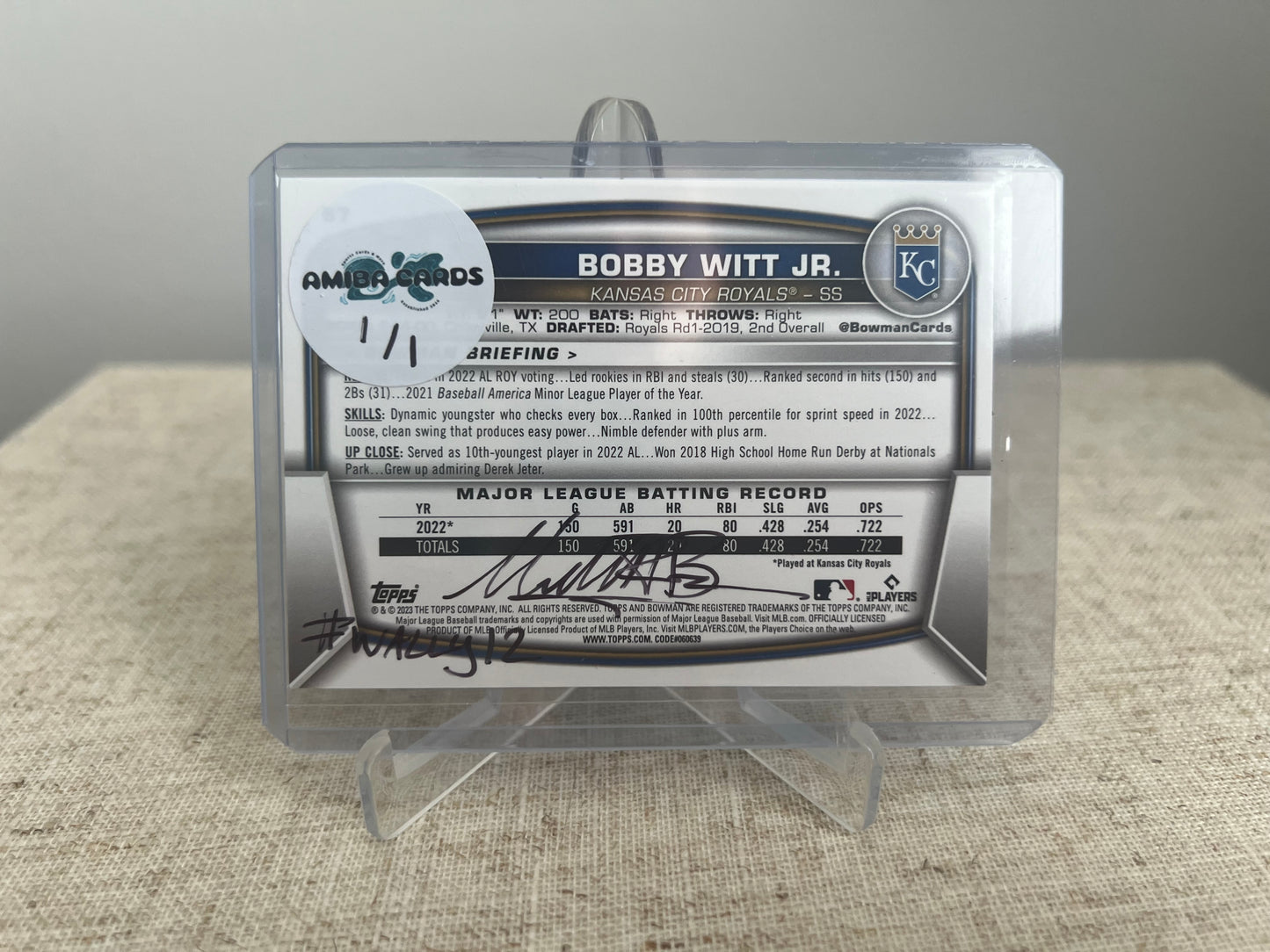 Where's Bobby? Find The Player Search Card - Bobby Witt Jr - Kansas City Royals - MLB - Custom Art Baseball Trading Card - 2023 - 1/1 Trading Card - Designed & Printed by AMiBa Cards