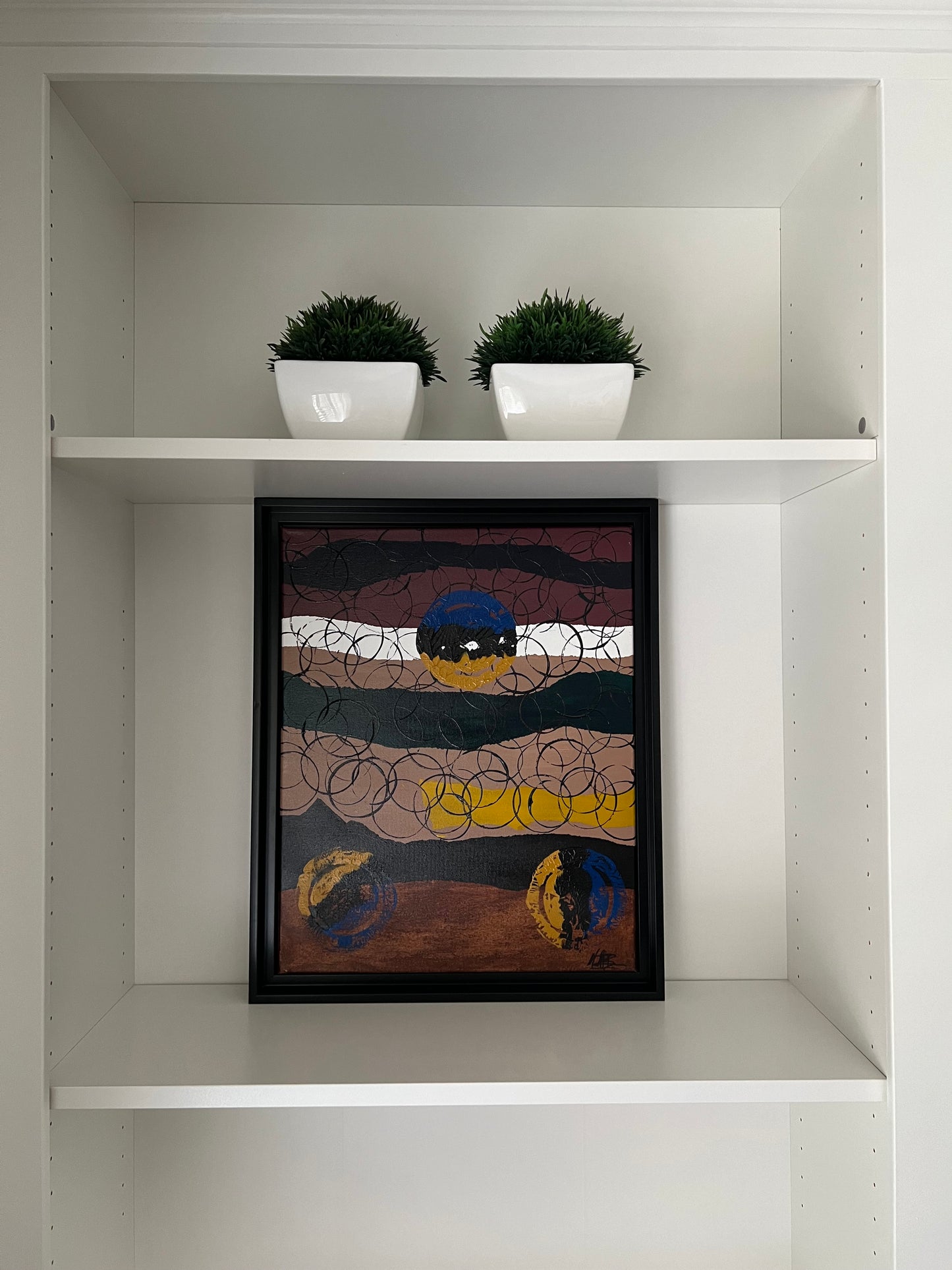 “Land Layers” - 2016 - Michael Baier - Painting - Acrylic On Canvas Framed - 1/1 Original Artwork