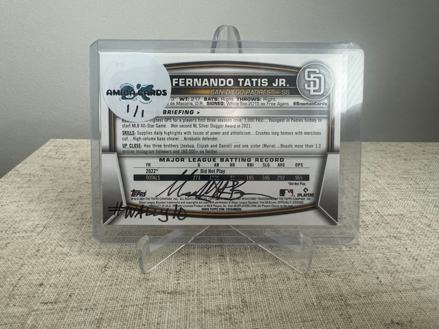 Where's Fernando? Find The Player Search Card - Fernando Tatis Jr - San Diego Padres - MLB - Custom Art Baseball Trading Card - 2023 - 1/1 Trading Card - Designed & Printed by AMiBa Cards