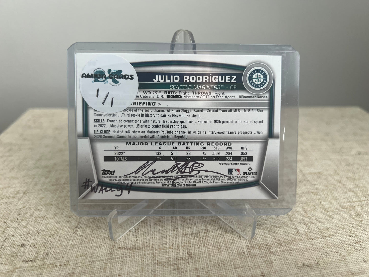 Where's Julio? Find The Player Search Card - Julio Rodriguez - Seattle Mariners - MLB - Custom Art Baseball Trading Card - 2023 - 1/1 Trading Card - Designed & Printed by AMiBa Cards