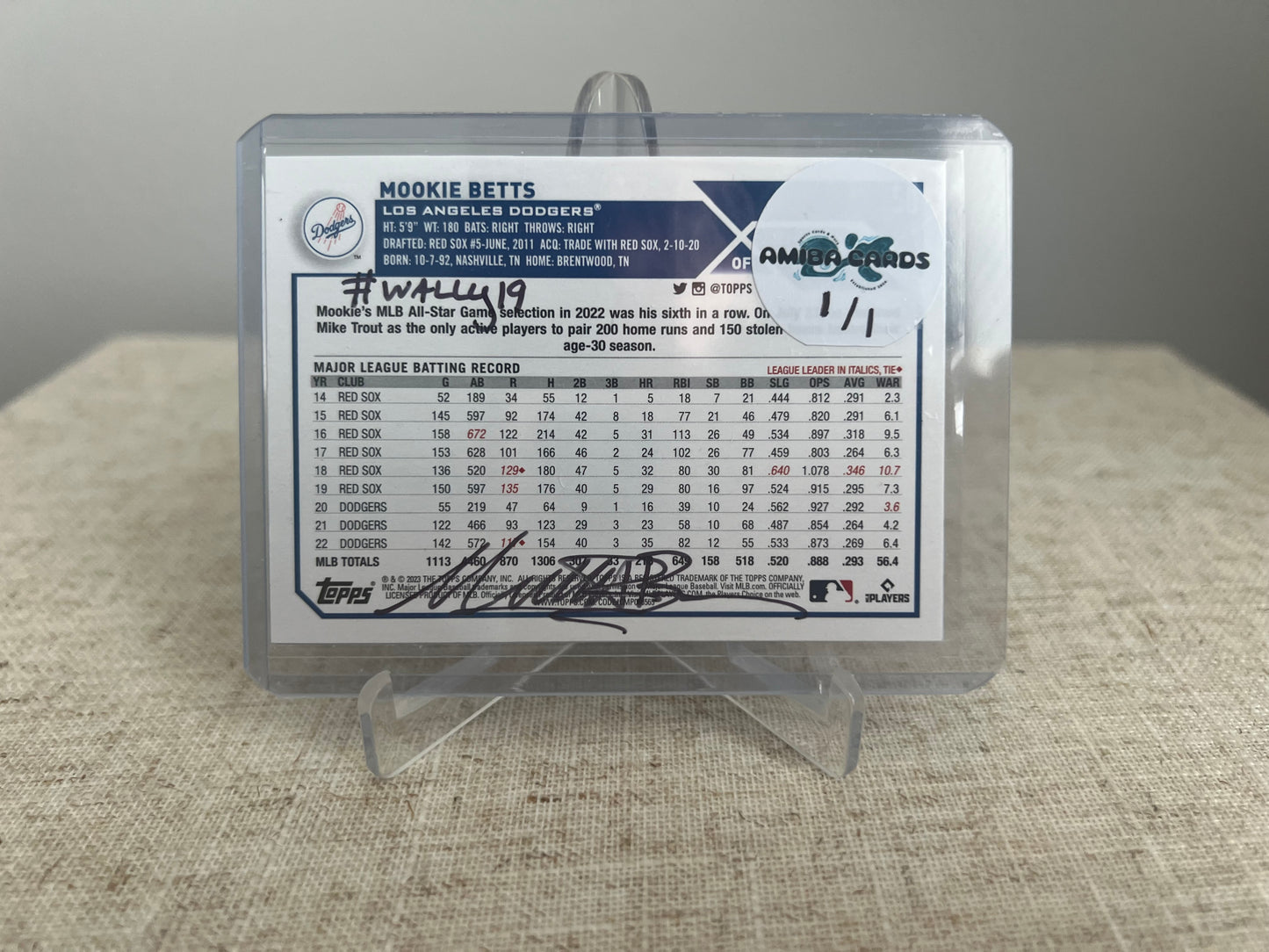 Where's Mookie? Find The Player Search Card - Mookie Betts - Los Angeles Dodgers - MLB - Custom Art Baseball Trading Card - 2023 - 1/1 Trading Card - Designed & Printed by AMiBa Cards