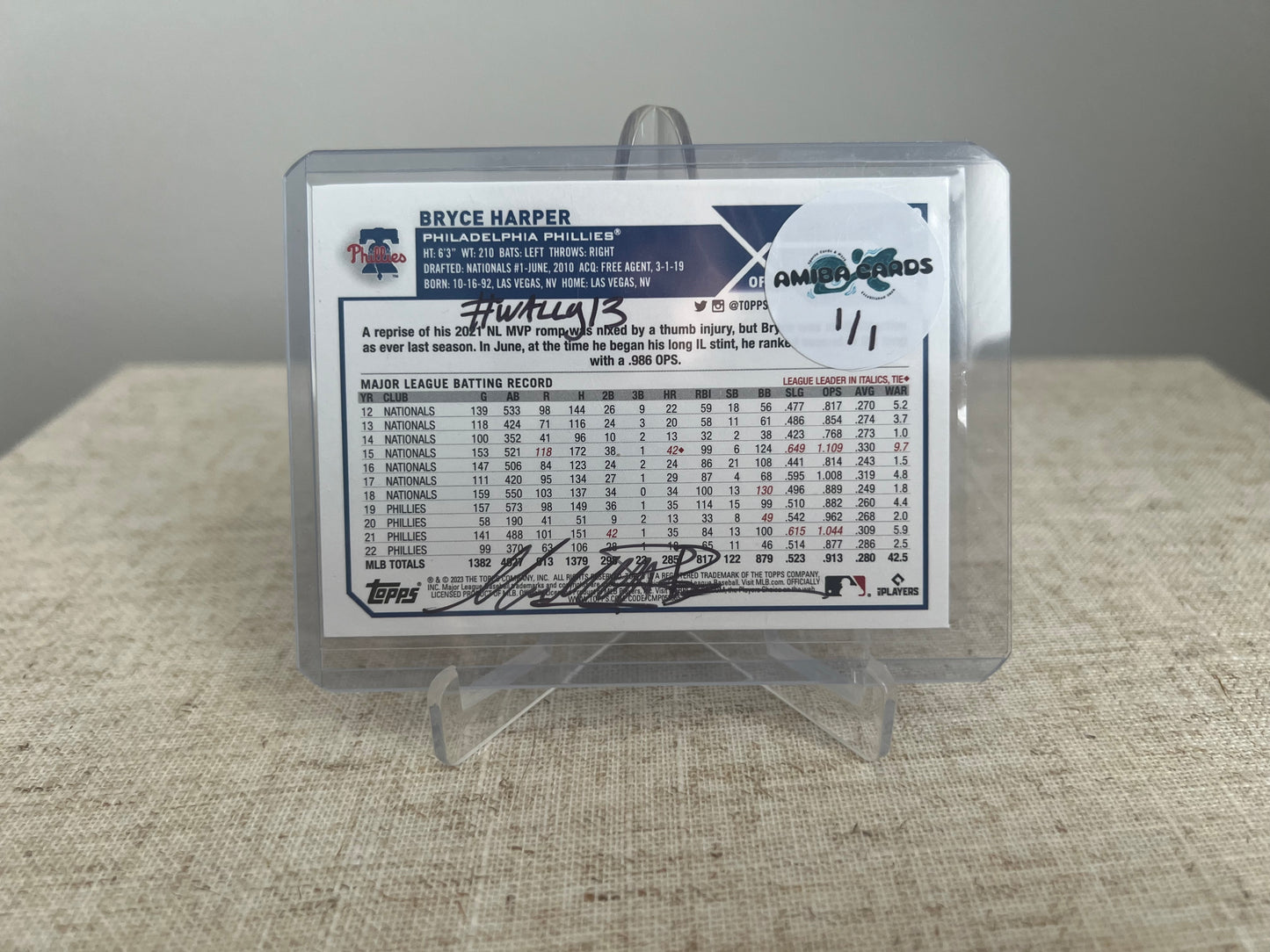 Where's Bryce? Find The Player Search Card - Bryce Harper - Philadelphia Phillies - MLB - Custom Art Baseball Trading Card - 2023 - 1/1 Trading Card - Designed & Printed by AMiBa Cards