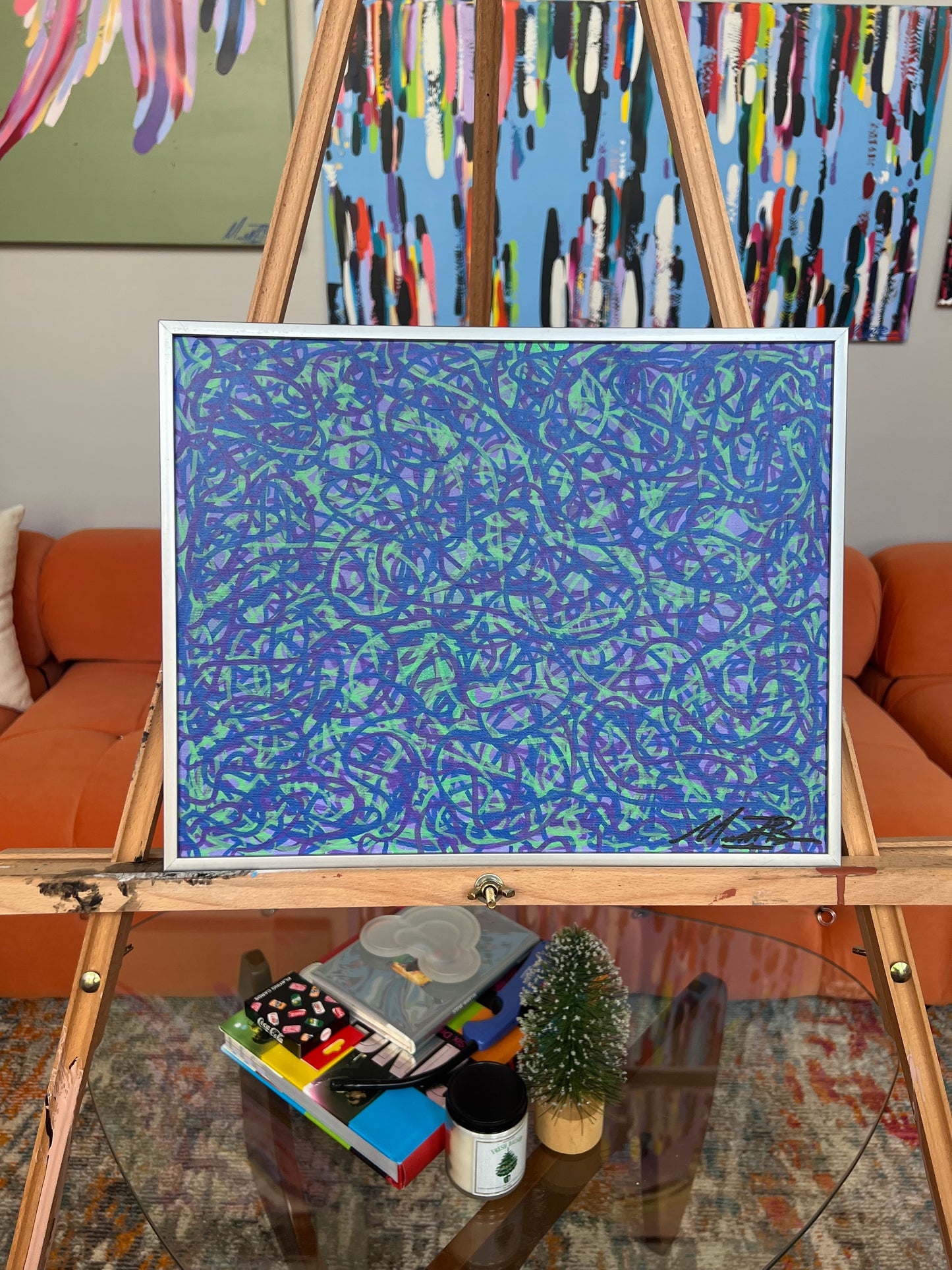 “See Serpents” - 2024- Michael Baier - Painting - Acrylic On Canvas Board - Framed - 1/1 Original Artwork