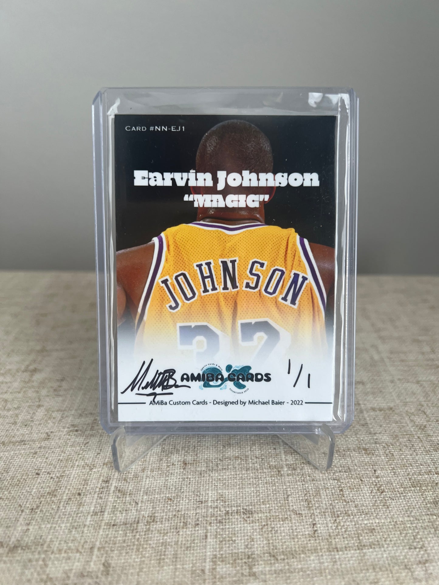 SPORTS NICKNAME SERIES - Earvin "MAGIC" Johnson - Los Angeles Lakers - Custom Art Trading Card - 2021 - 1/1 Trading Card - Designed by AMiBa Cards