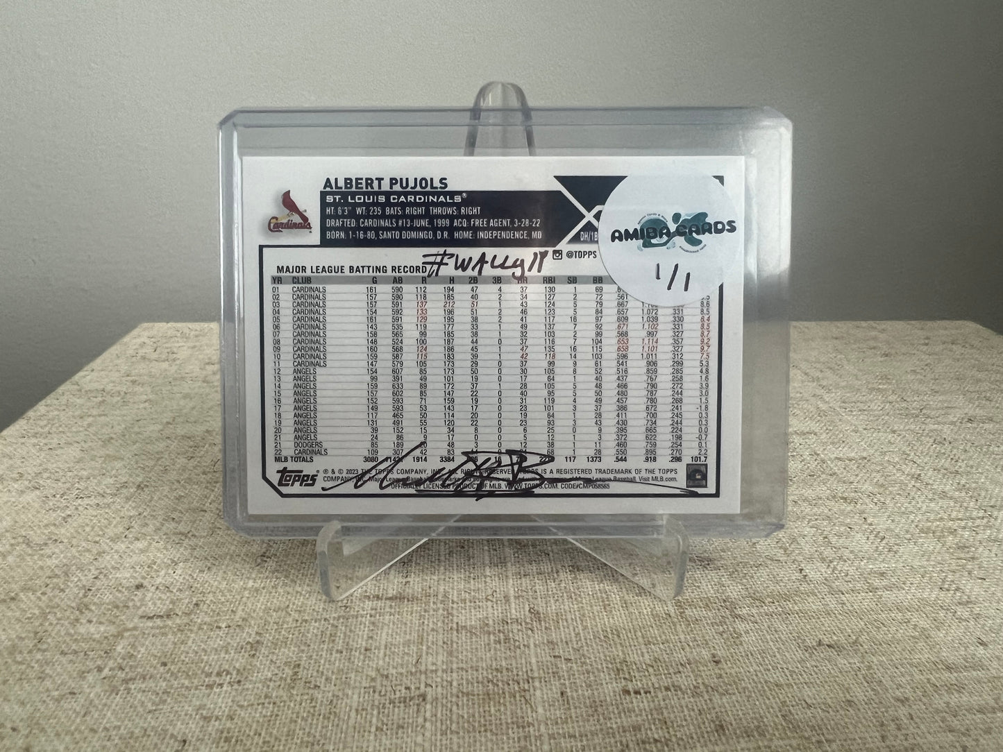 Where's Albert? Find The Player Search Card - Albert Pujols - St. Louis Cardinals - MLB - Custom Art Baseball Trading Card - 2023 - 1/1 Trading Card - Designed & Printed by AMiBa Cards