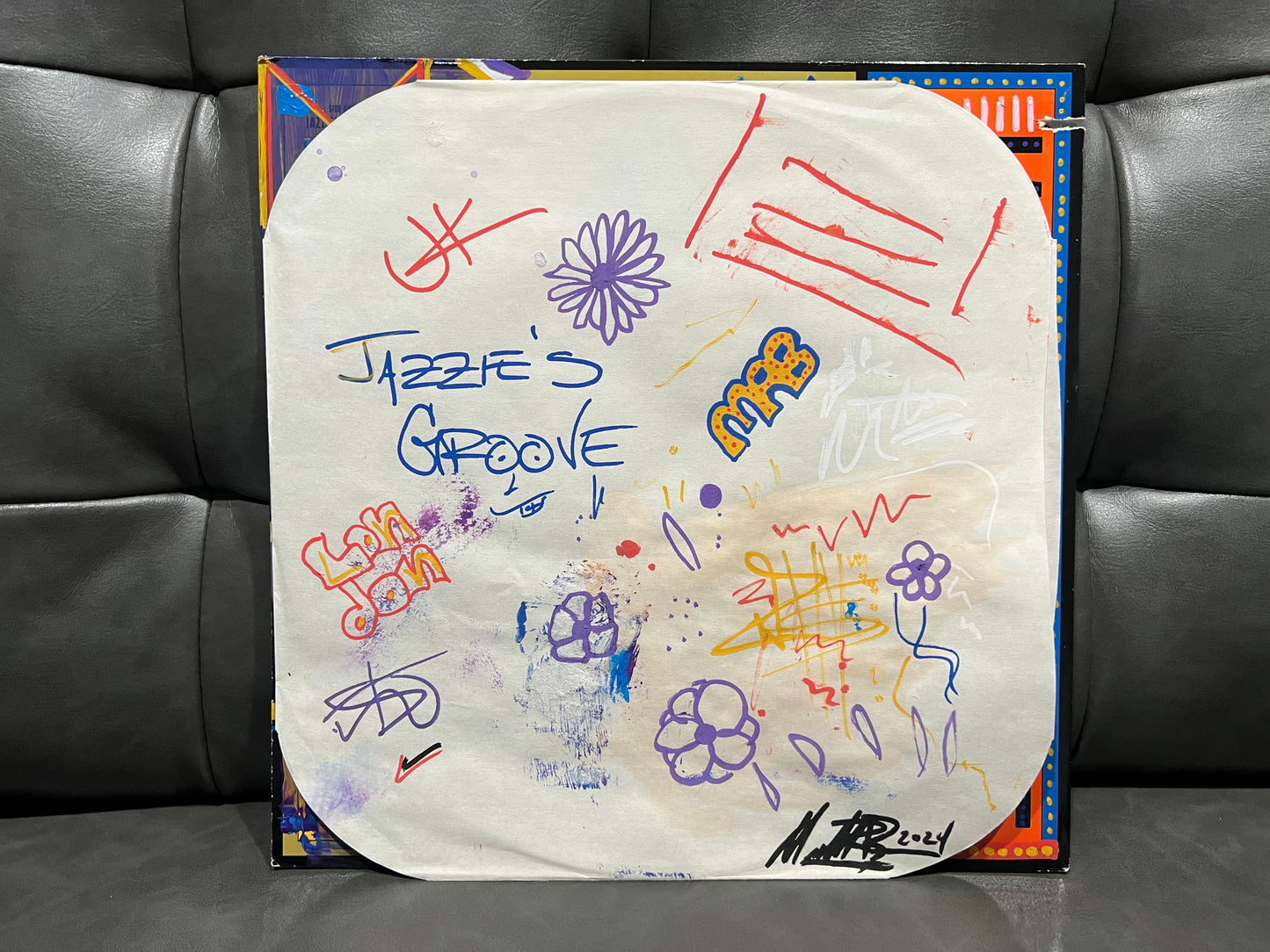 SOUL II SOUL - Jazzie’s Groove - Vinyl Vision - Wave 1 - Record 2 - Original 1/1 Abstract Acrylic Painting - Framed Art