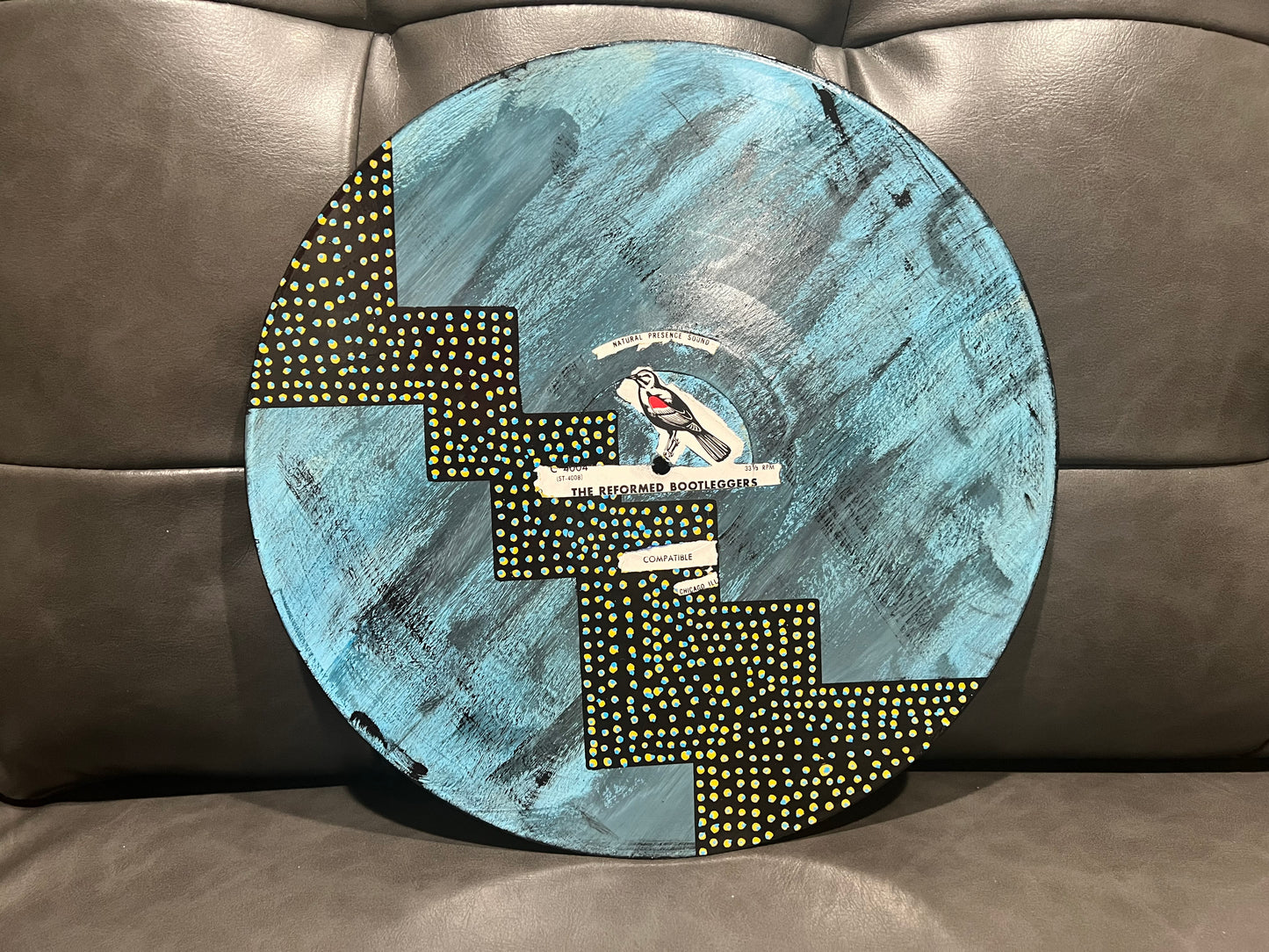 The Reformed Bootleggers Jazz Band - Jazz from Chicago Series Volume 9 - Vinyl Vision - Wave 1 - Record 6 - Original 1/1 Abstract Acrylic Painting - Framed Art