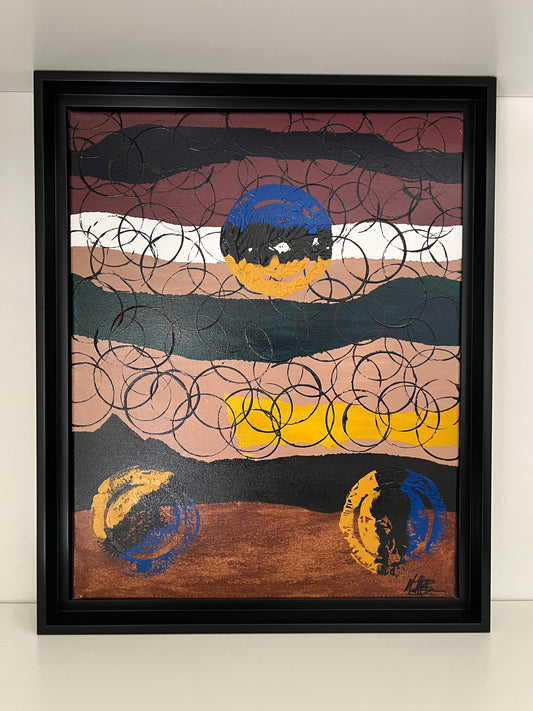 “Land Layers” - 2016 - Michael Baier - Painting - Acrylic On Canvas Framed - 1/1 Original Artwork